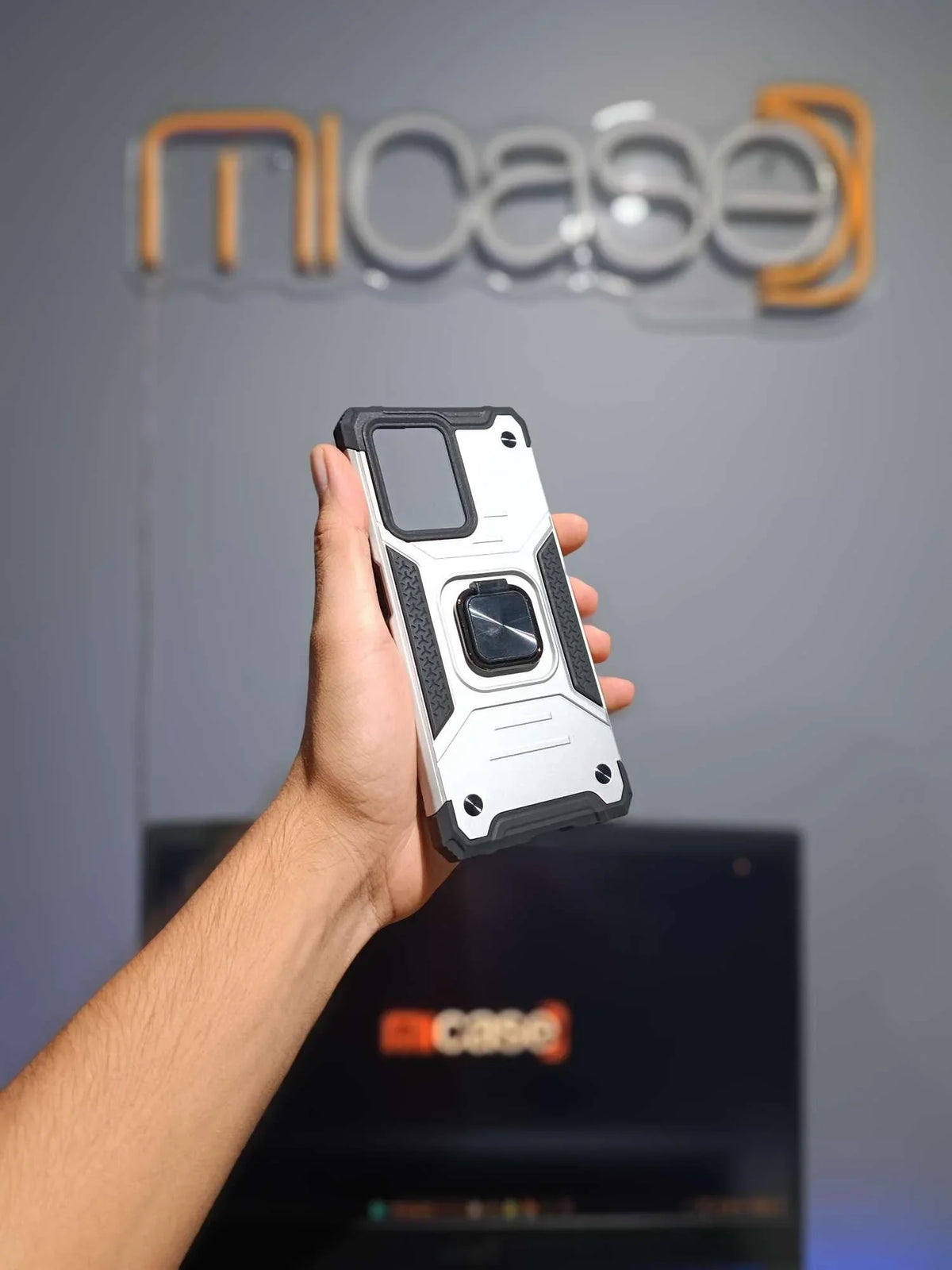 Case Funda Estuche Armour Magnético Anillo Redmi Note 12 Pro Plus 5G Plata