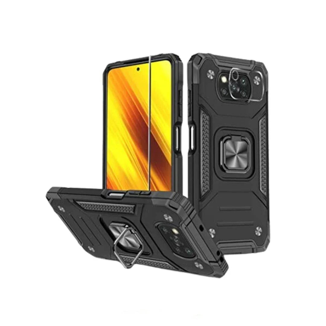 Case Funda Estuche Armour Magnético Anillo POCO X3 Negro