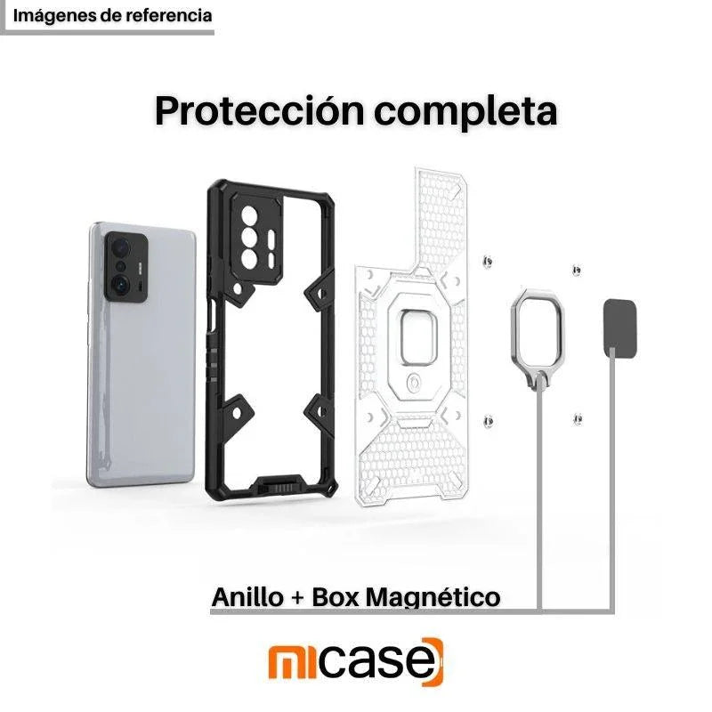 Case Armadura Transparente Anticaída con Anillo Magnético para Redmi Note 10 Pro