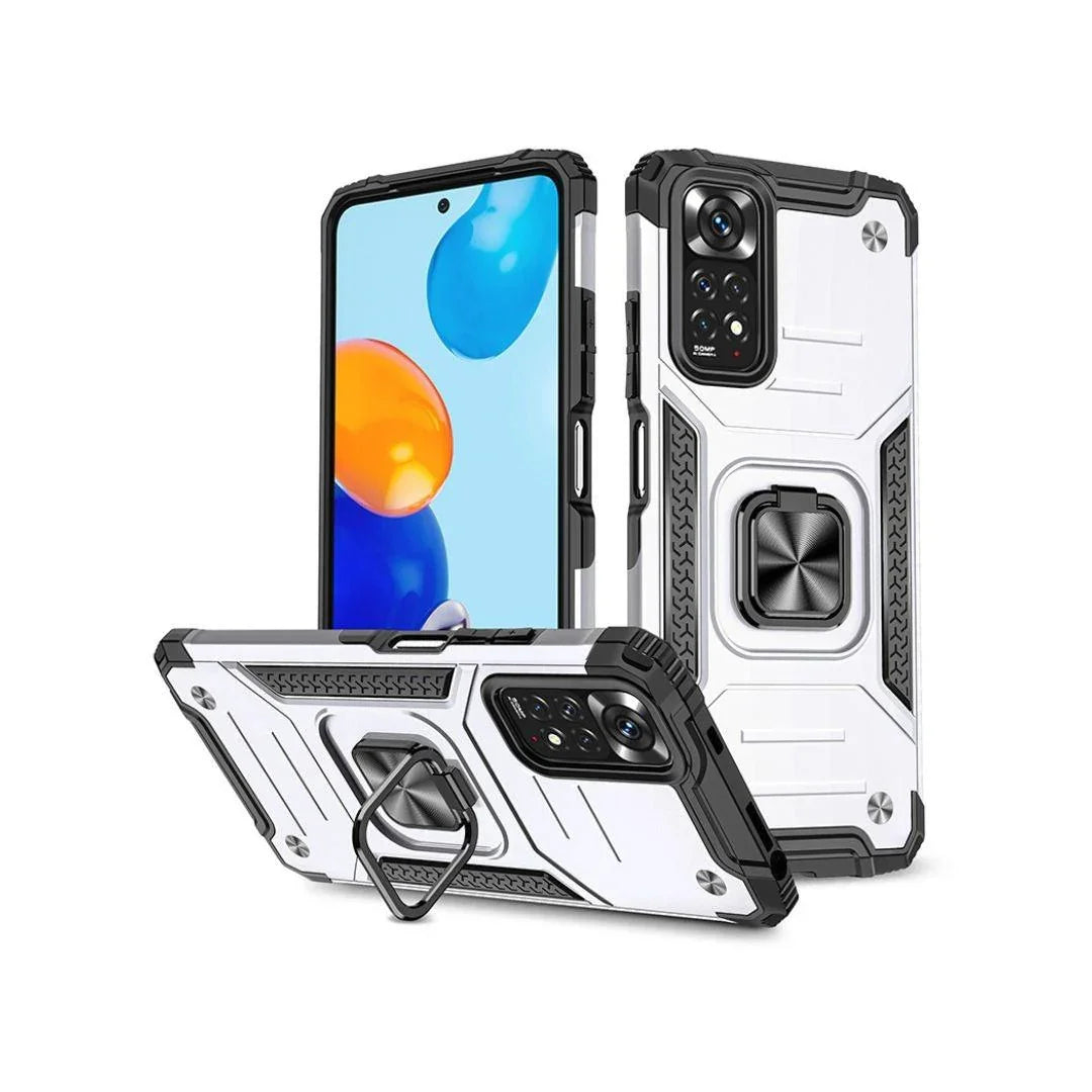 Case Funda Estuche Armour Magnético Anillo Redmi Note 11 Plata