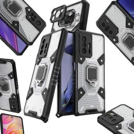Case Armadura Transparente Anticaída con Anillo Magnético para Redmi Note 10 Pro